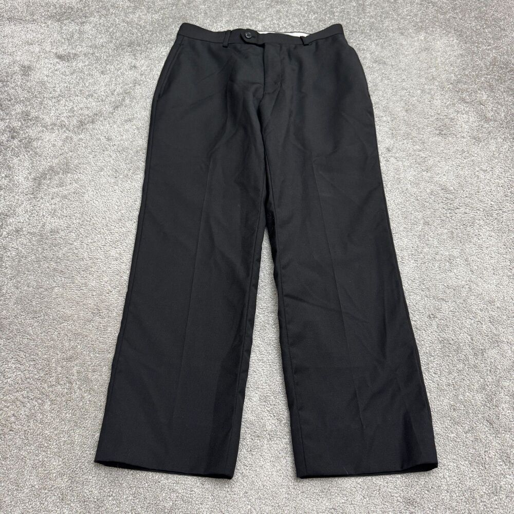 Wilke Rodriguez Wool Blend Flat Front Dress Pants Trousers Mens 29x27 Black Work